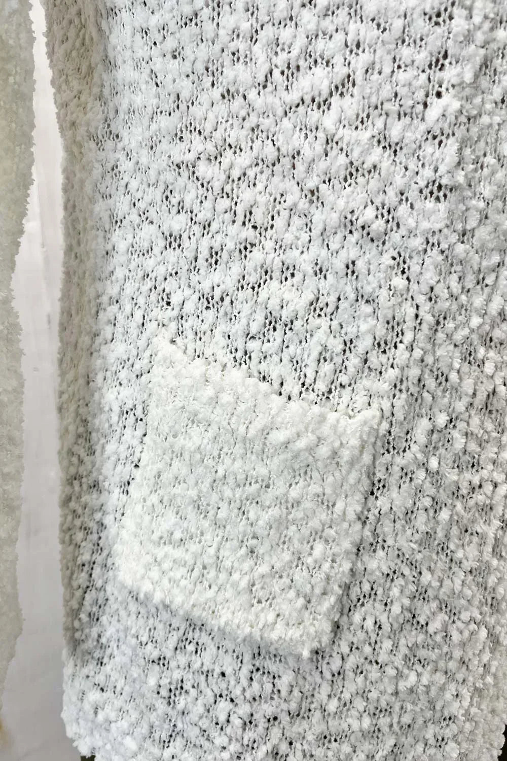 Plus Size Long Sleeve Popcorn Pattern Lightweight Open Cardigan