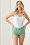 Destroyed Frayed Hem Front Pocket Denim Shorts - Tasha Apparel Wholesale