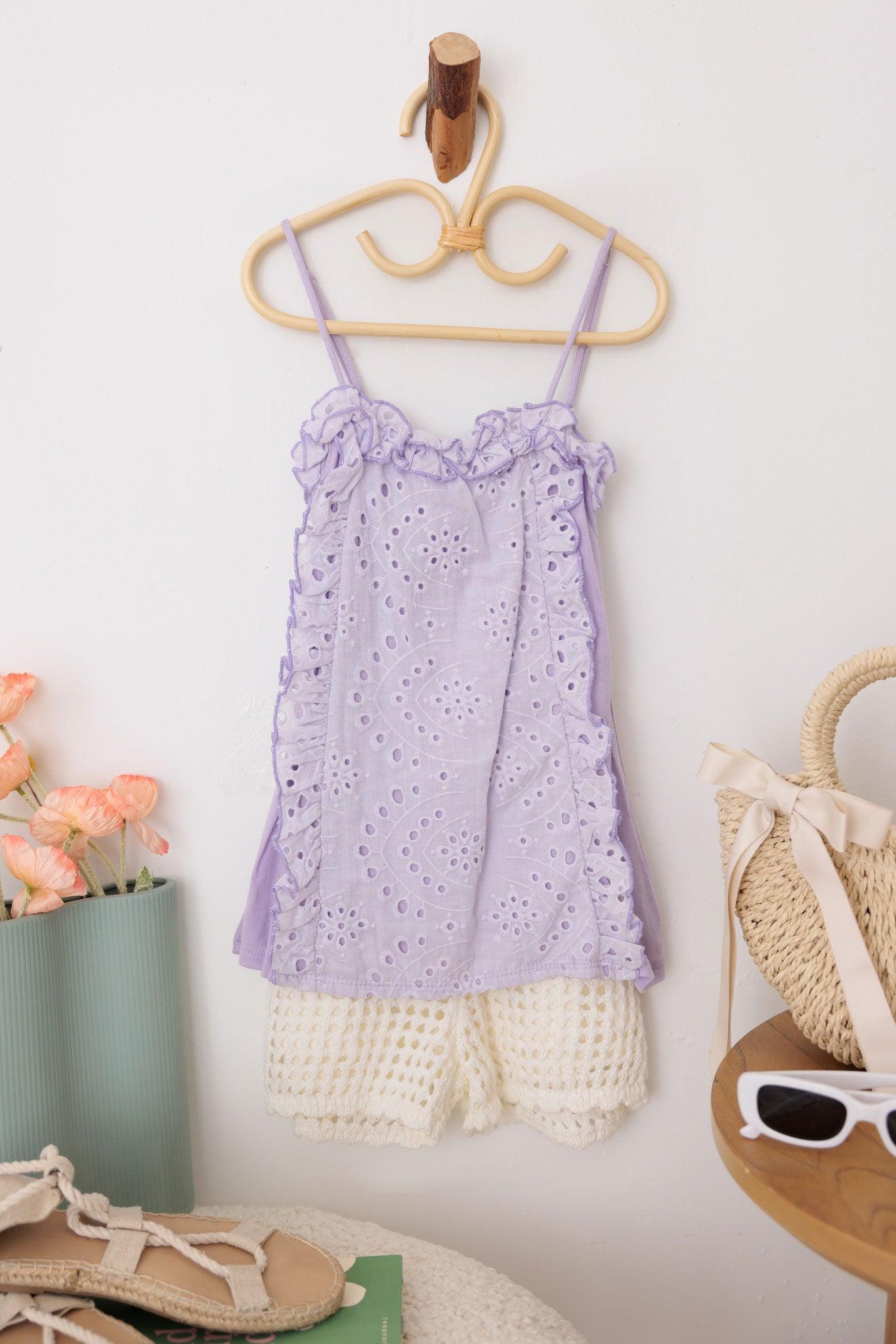 Girls Boho Floral Embroidered Sleeveless Top