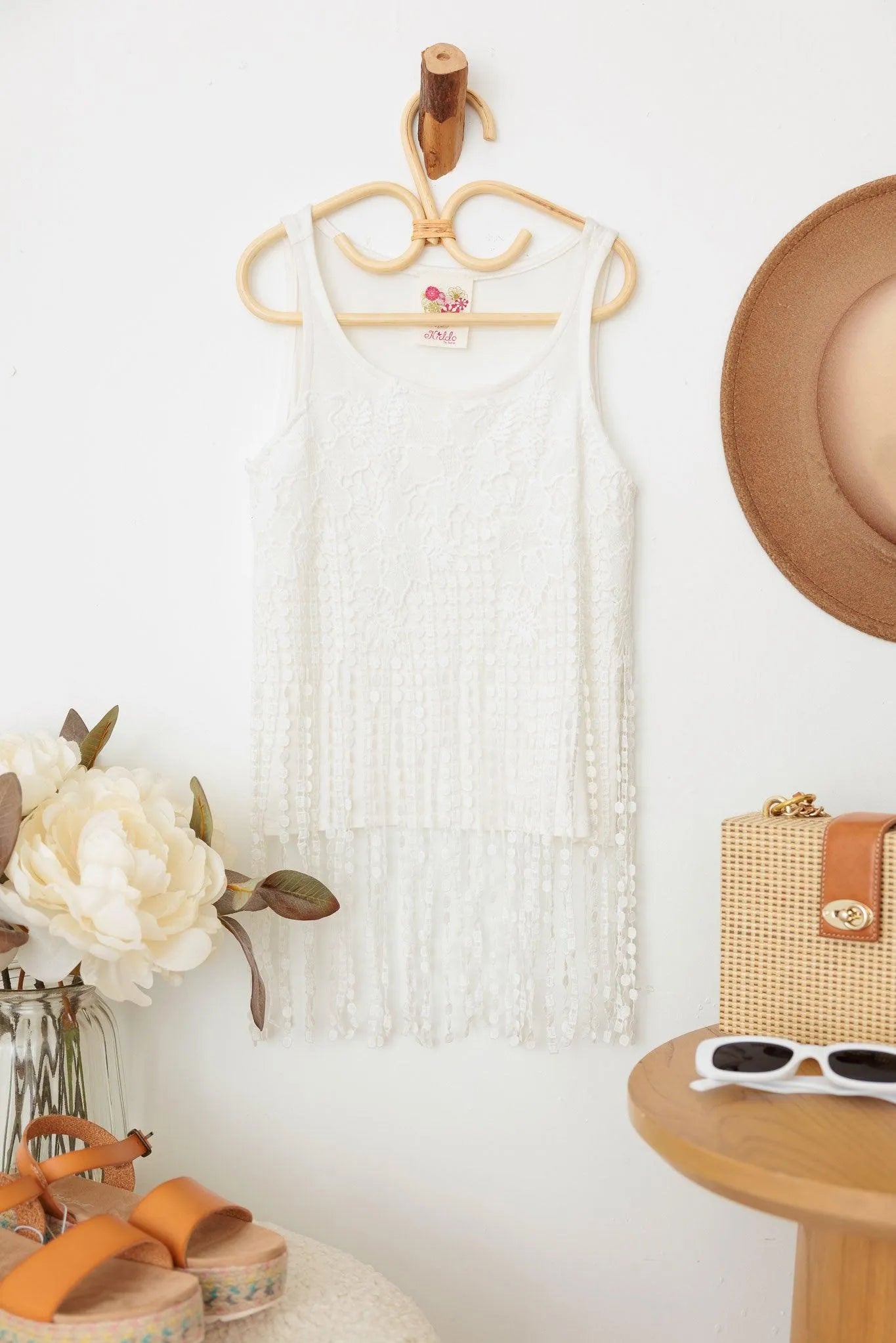 Girls Western Fringe Sleeveless Lace Top - Tasha Apparel Wholesale