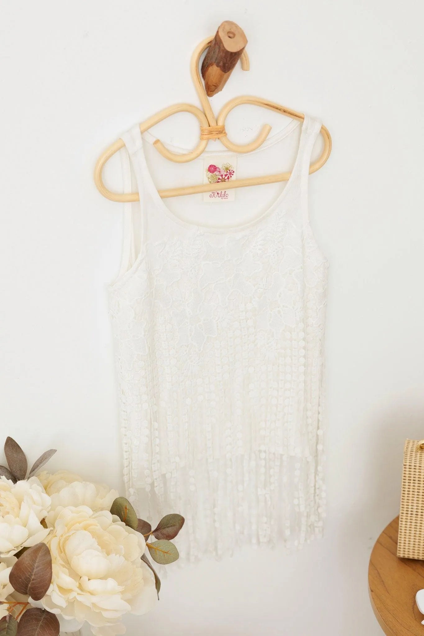 Girls Western Fringe Sleeveless Lace Top - Tasha Apparel Wholesale