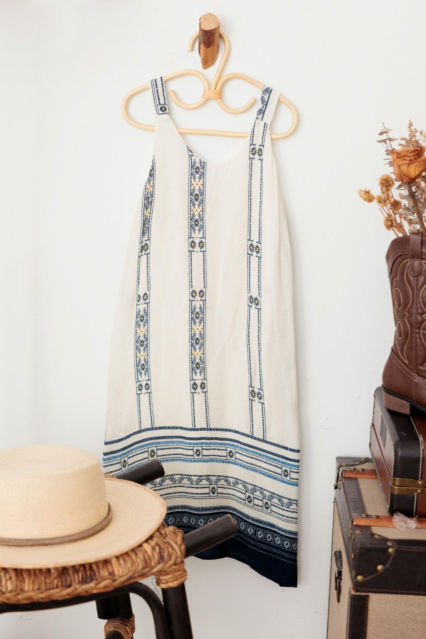 Girls Ethnic Sleeveless Embroidery Back Tie Dress - Tasha Apparel Wholesale