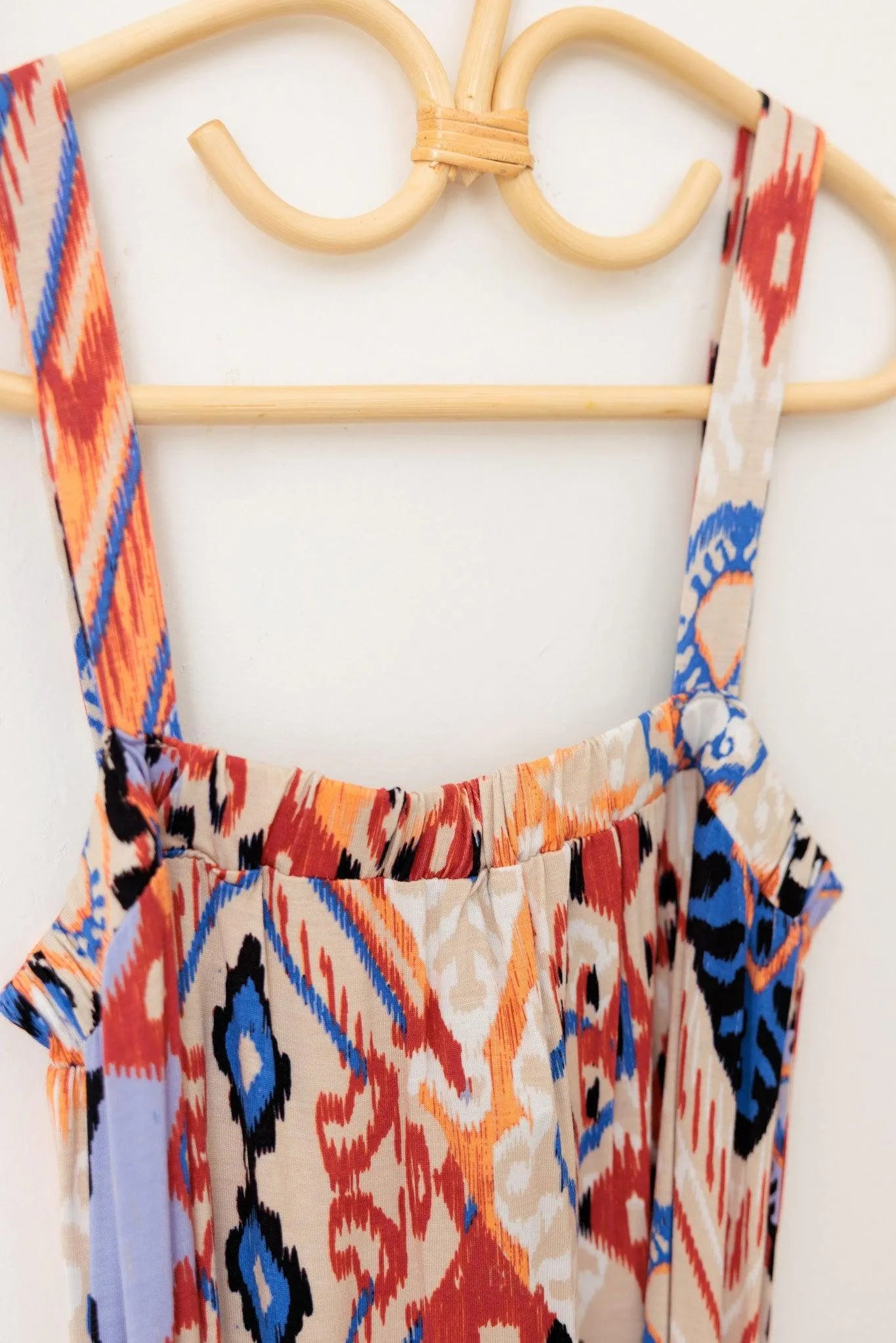 Girls Belted Asymmetric Tribal Print Sleeveless Dress - Tasha Apparel Wholesale