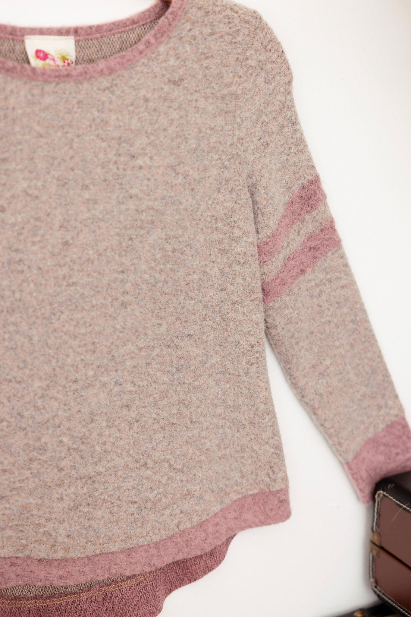 Girls Casual Striped Long Sleeve Soft Sweater - Tasha Apparel Wholesale