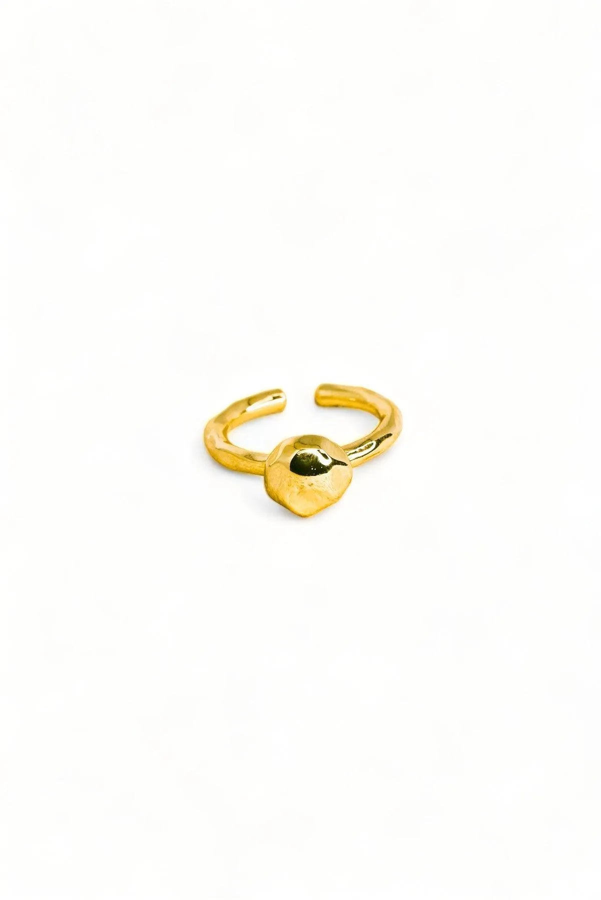 Ball Chunk Adjustable Gold Ring - Tasha Apparel Wholesale
