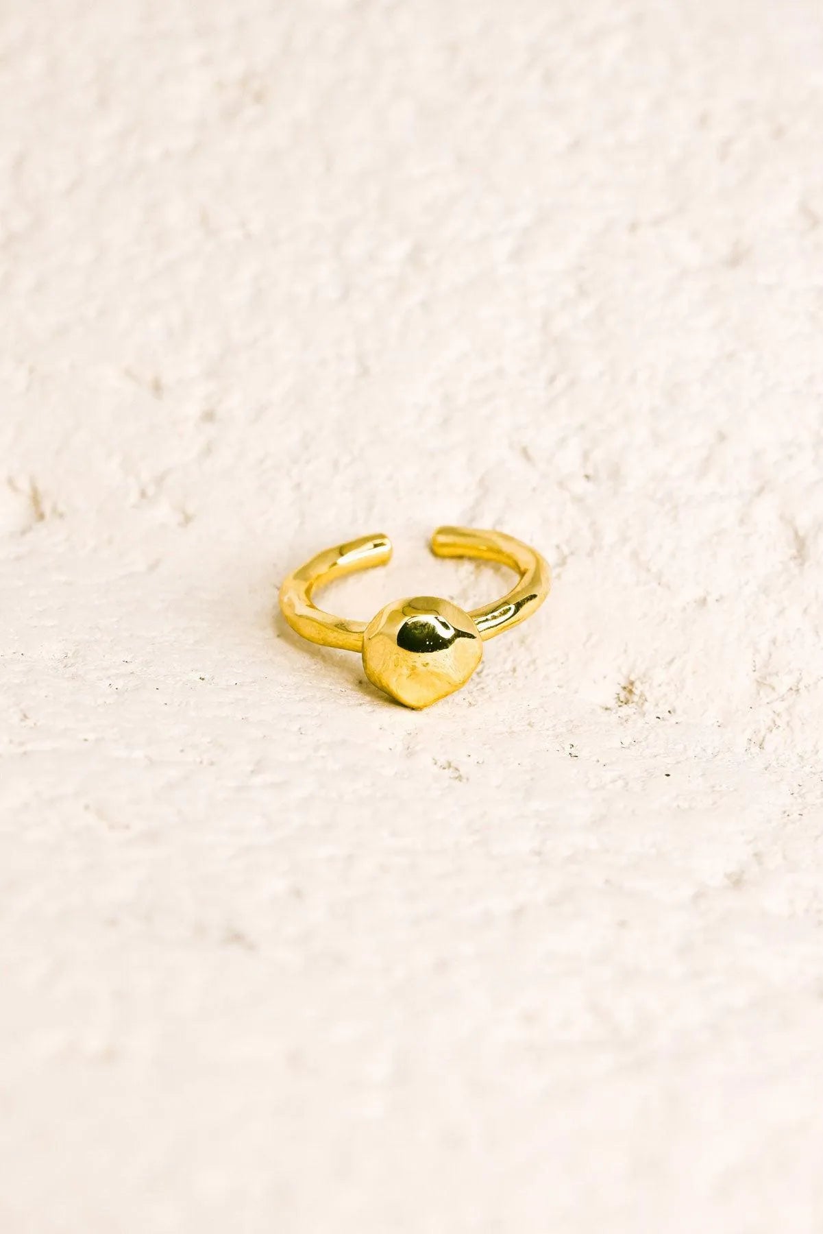 Ball Chunk Adjustable Gold Ring - Tasha Apparel Wholesale