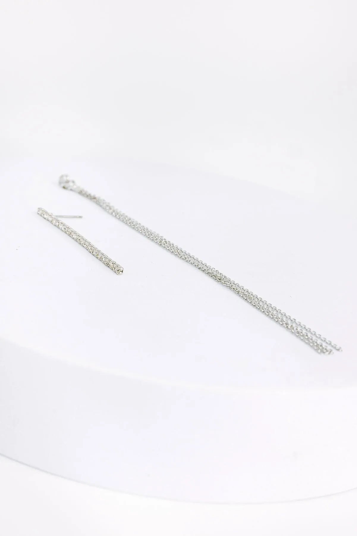 Dainty Chain Fringe Liner Drop Earrings - Tasha Apparel Wholesale