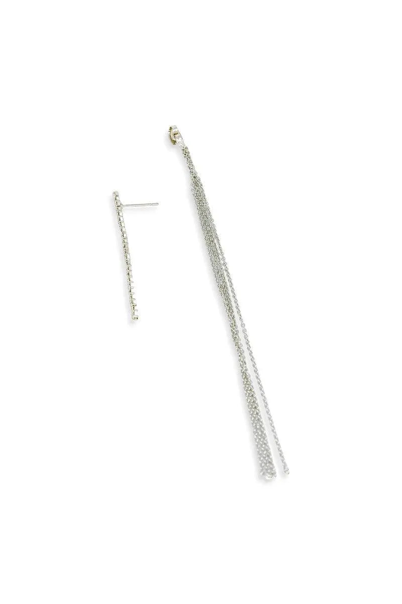 Dainty Chain Fringe Liner Drop Earrings - Tasha Apparel Wholesale