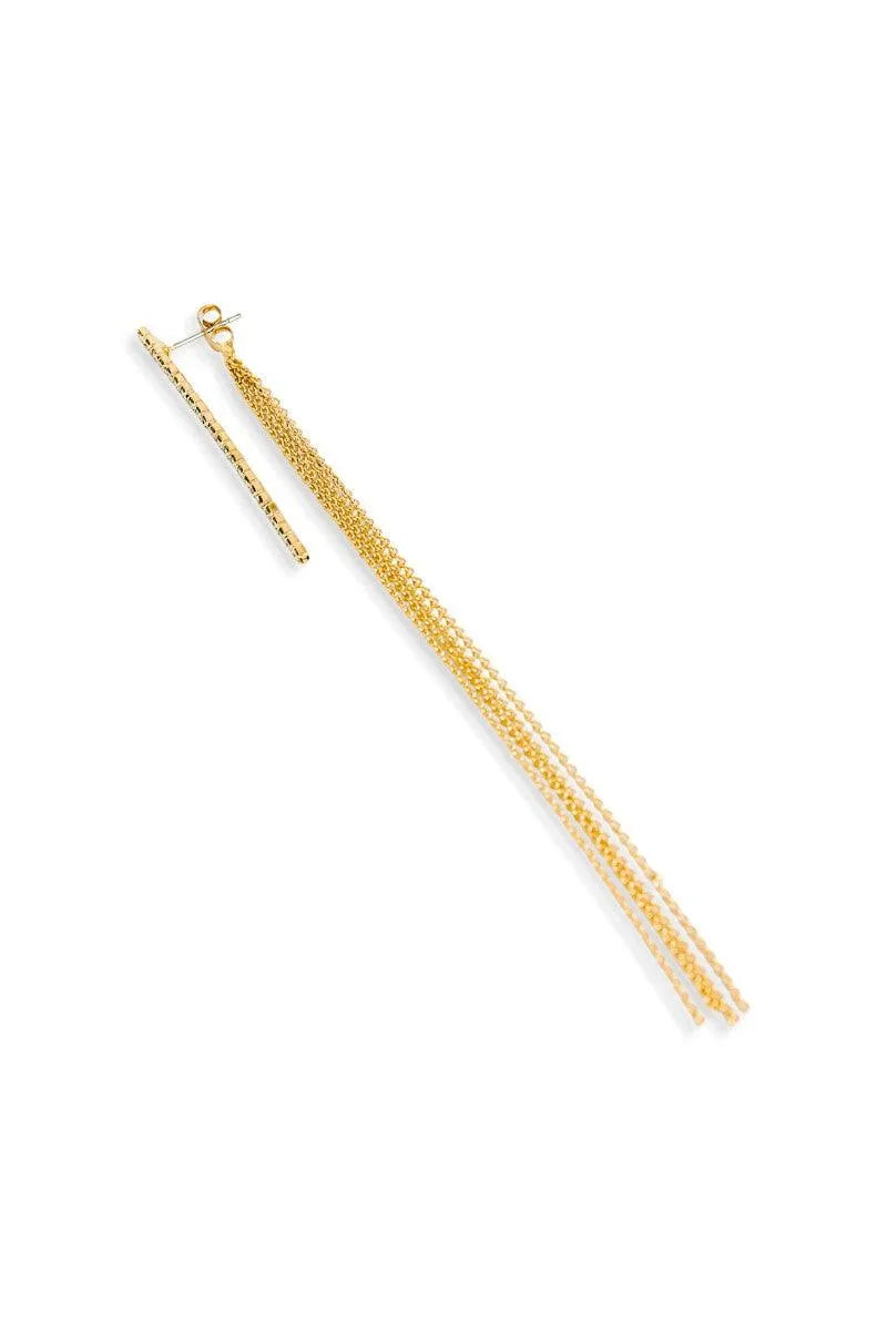 Dainty Chain Fringe Liner Drop Earrings - Tasha Apparel Wholesale