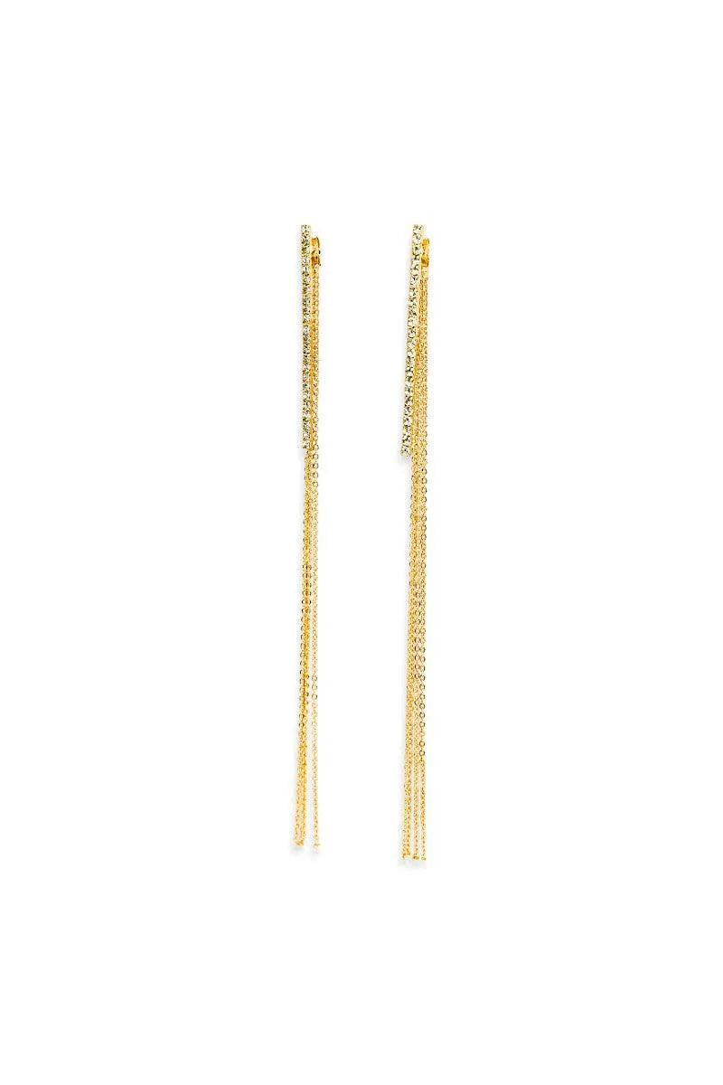 Dainty Chain Fringe Liner Drop Earrings - Tasha Apparel Wholesale