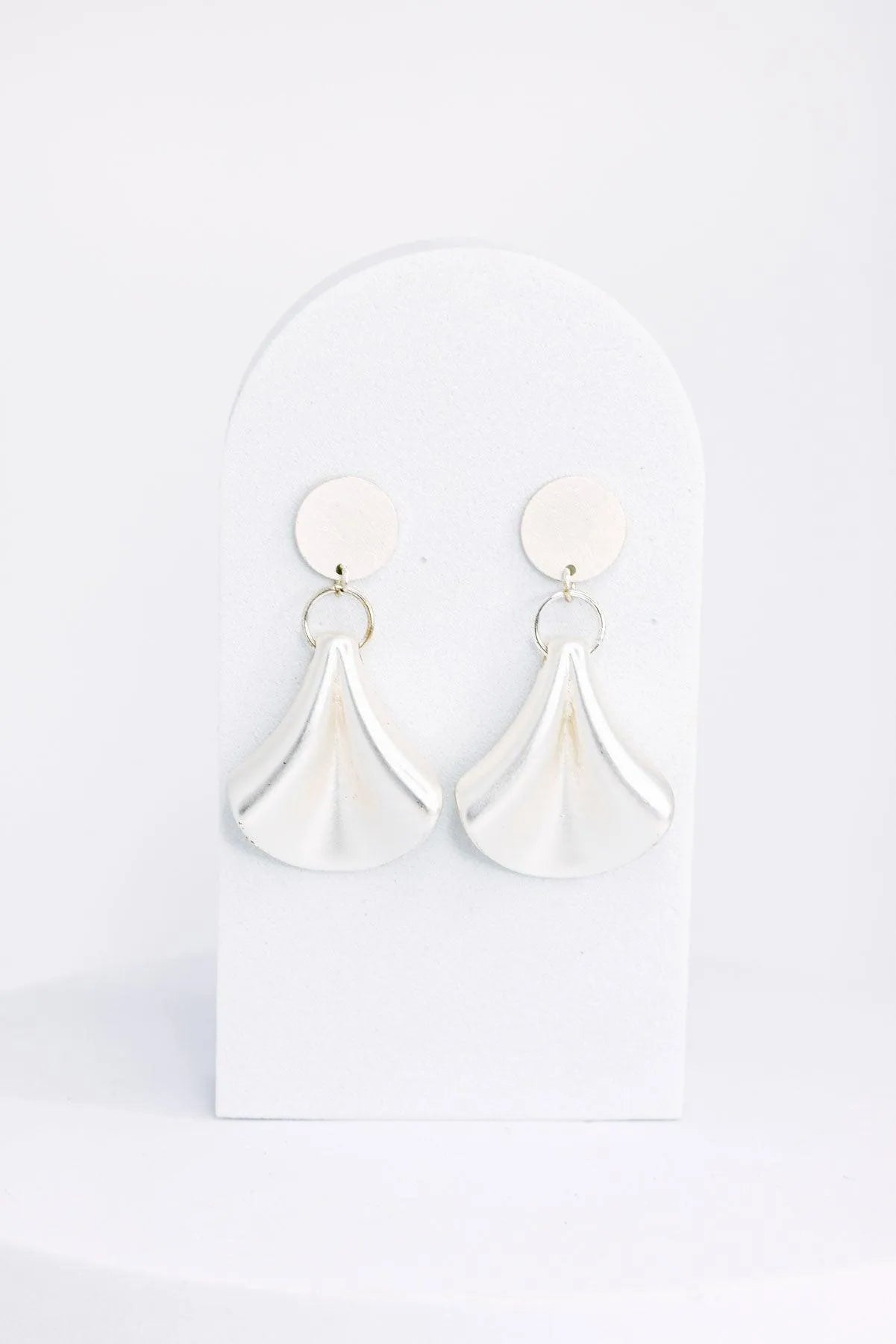 Metal Drop Shape Width Length Earrings - Tasha Apparel Wholesale