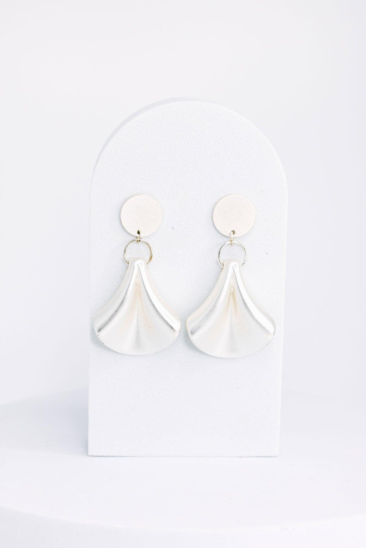 Metal Drop Shape Width Length Earrings - Tasha Apparel Wholesale