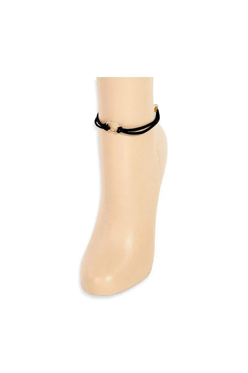 Faux Suede Gold Closure Anklet - Tasha Apparel Wholesale