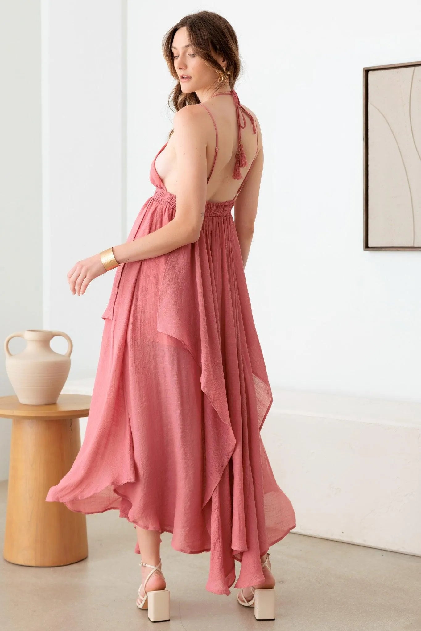 Tassel Fringe Strap Cutout Maxi Dress Tassel Fringe Strap Cutout Maxi Dress