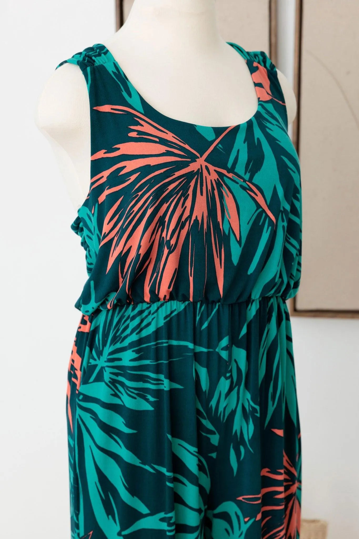 Plus Size Sleeveless All over Print Criss Cross Jumpsuit - Tasha Apparel Wholesale