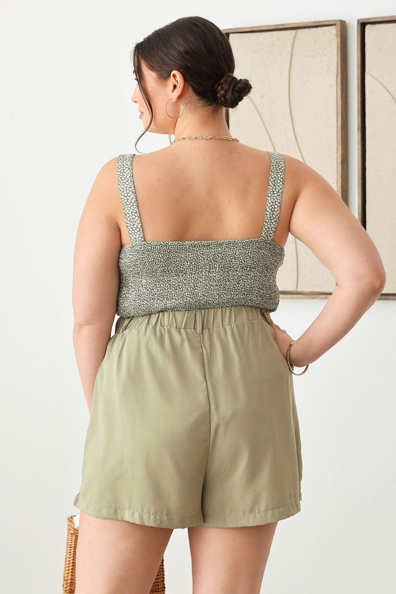 Plus Size Solid Short Pants - Tasha Apparel Wholesale