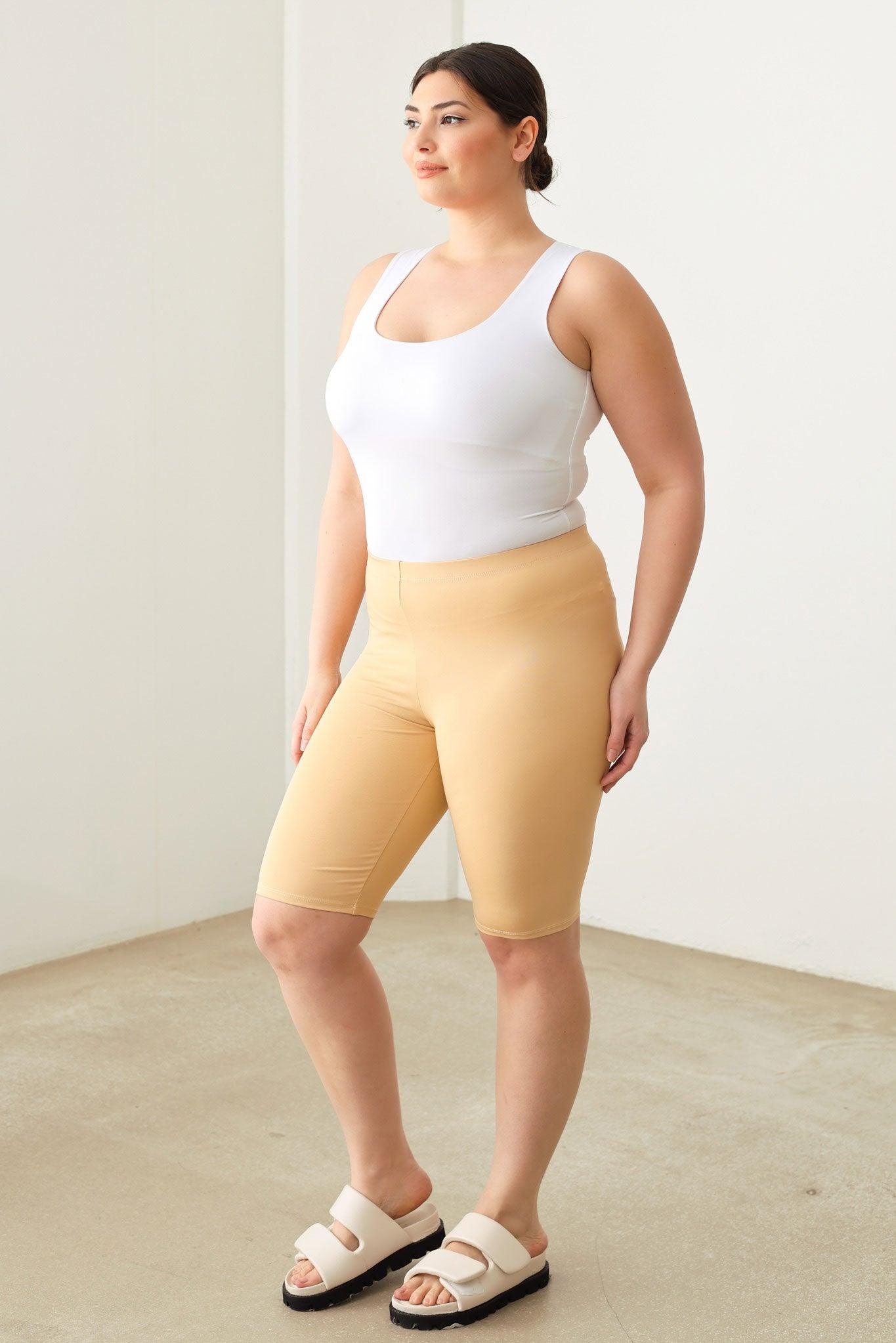 Plus Size Knee Length Yoga Shorts - Tasha Apparel Wholesale