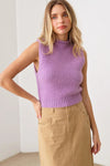 Mockneck Tank Heavy Knit Heavy Cropped Vest Top - Tasha Apparel Wholesale
