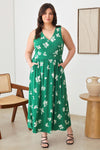 Plus Size Floral Warp Bust Sleeveless Maxi Dresses - Tasha Apparel Wholesale