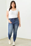 Plus Size Stretchy Destroyed Silhouette Denim Jeans - Tasha Apparel Wholesale
