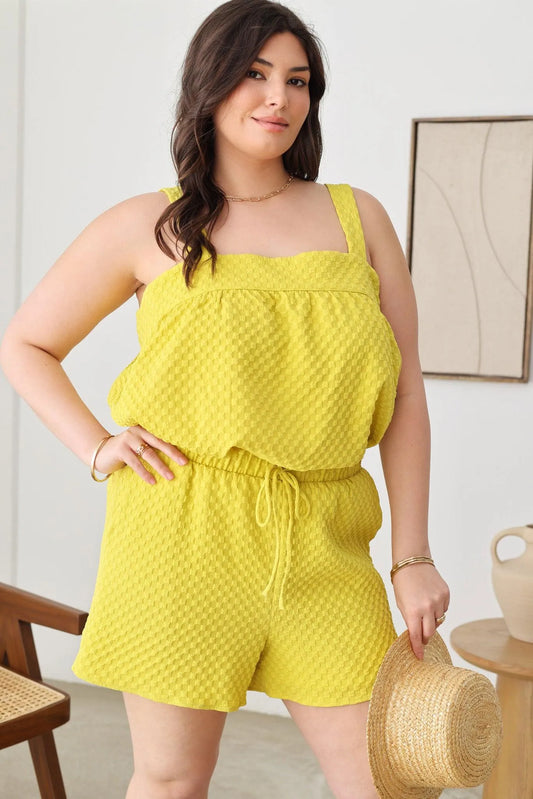 Plus Size Textured Top Elastic Waist Short Set - Tasha Apparel Wholesale
