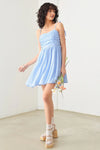 Ruching Bust Skater Silhouette Smocked Mini Dress - Tasha Apparel Wholesale
