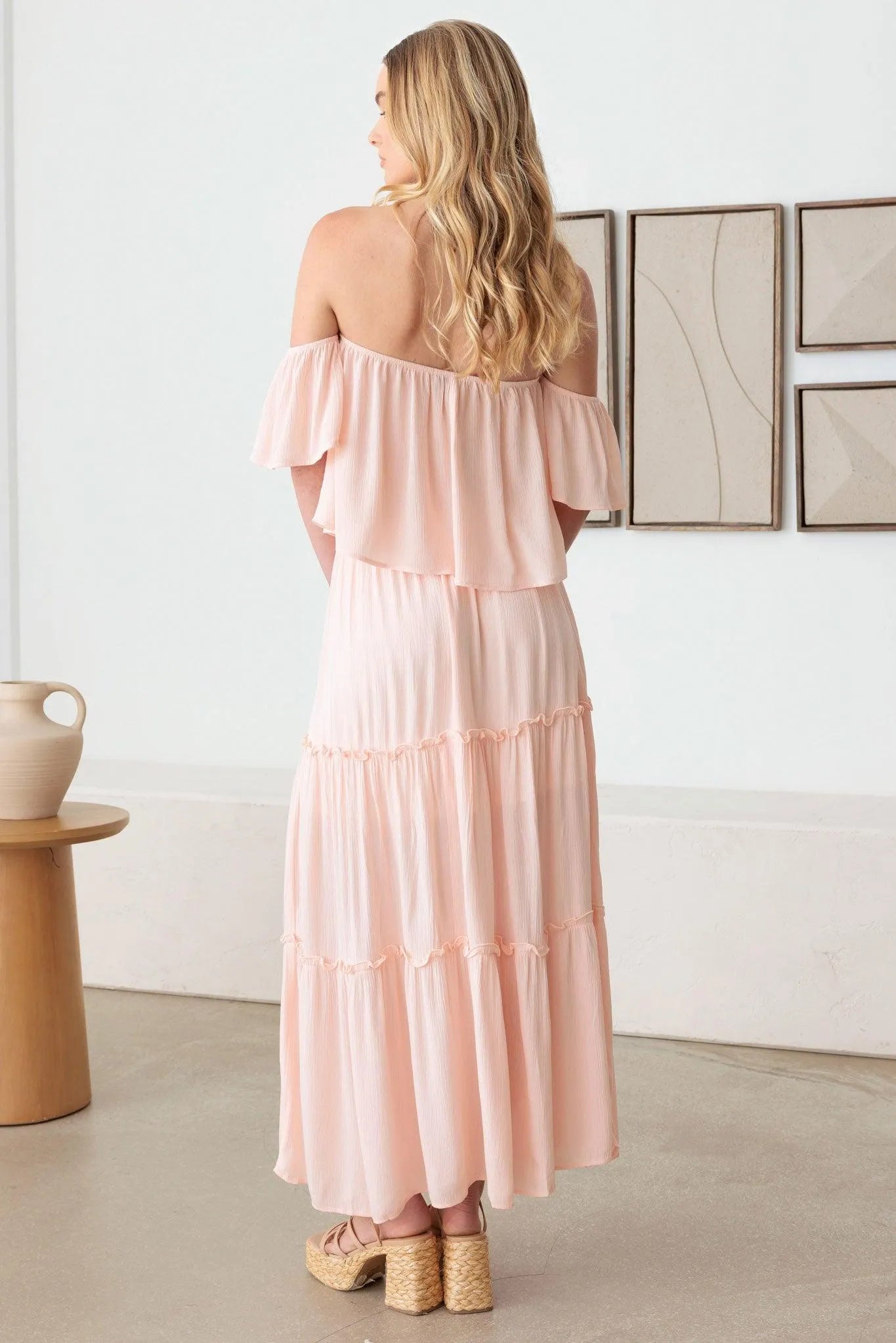 Sheer Off Shoulder Top & Maxi Skirt Set - Tasha Apparel Wholesale