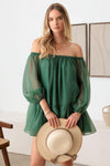 Organza Long Off Shoulder Wide Sleeve Mini Dress - Tasha Apparel Wholesale