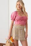 Embroidered Lace Smocked Crop Top - Tasha Apparel Wholesale