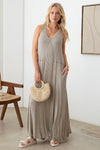 Ribbed Boho Sleeveless Soft Fabric Maxi Dress - Tasha Apparel Wholesale