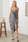 Asymmetric Drape Warp Midi Dress - Tasha Apparel Wholesale