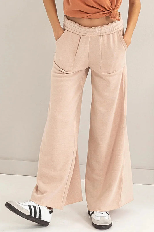 Ultra-Soft Wide Leg Drawstring Lounge Pants - Casual Cotton Palazzo Pants - Tasha Apparel Wholesale