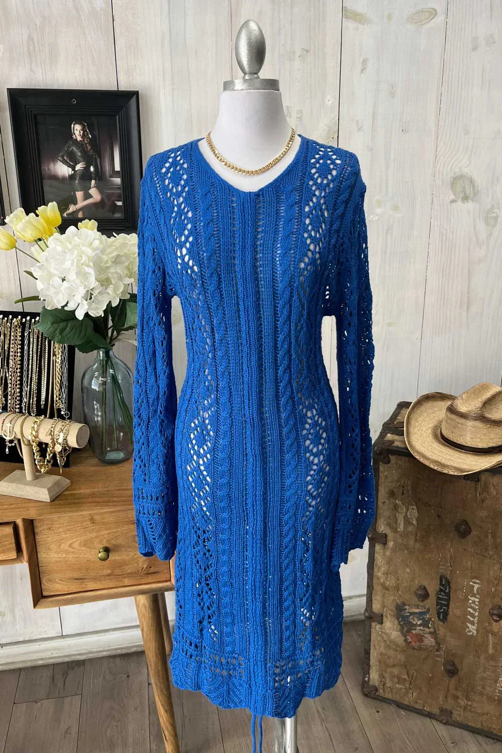 turtleneck dress long sleeve Backless Black Lace Long Sleeve Turtleneck Dress Seduction S / Black main image 0