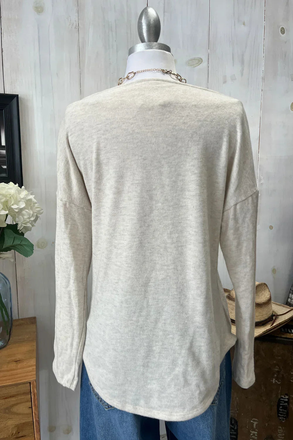 Cozy Oversized Long Sleeve Soft Knit Crew Neck Casual Top - Tasha Apparel Wholesale