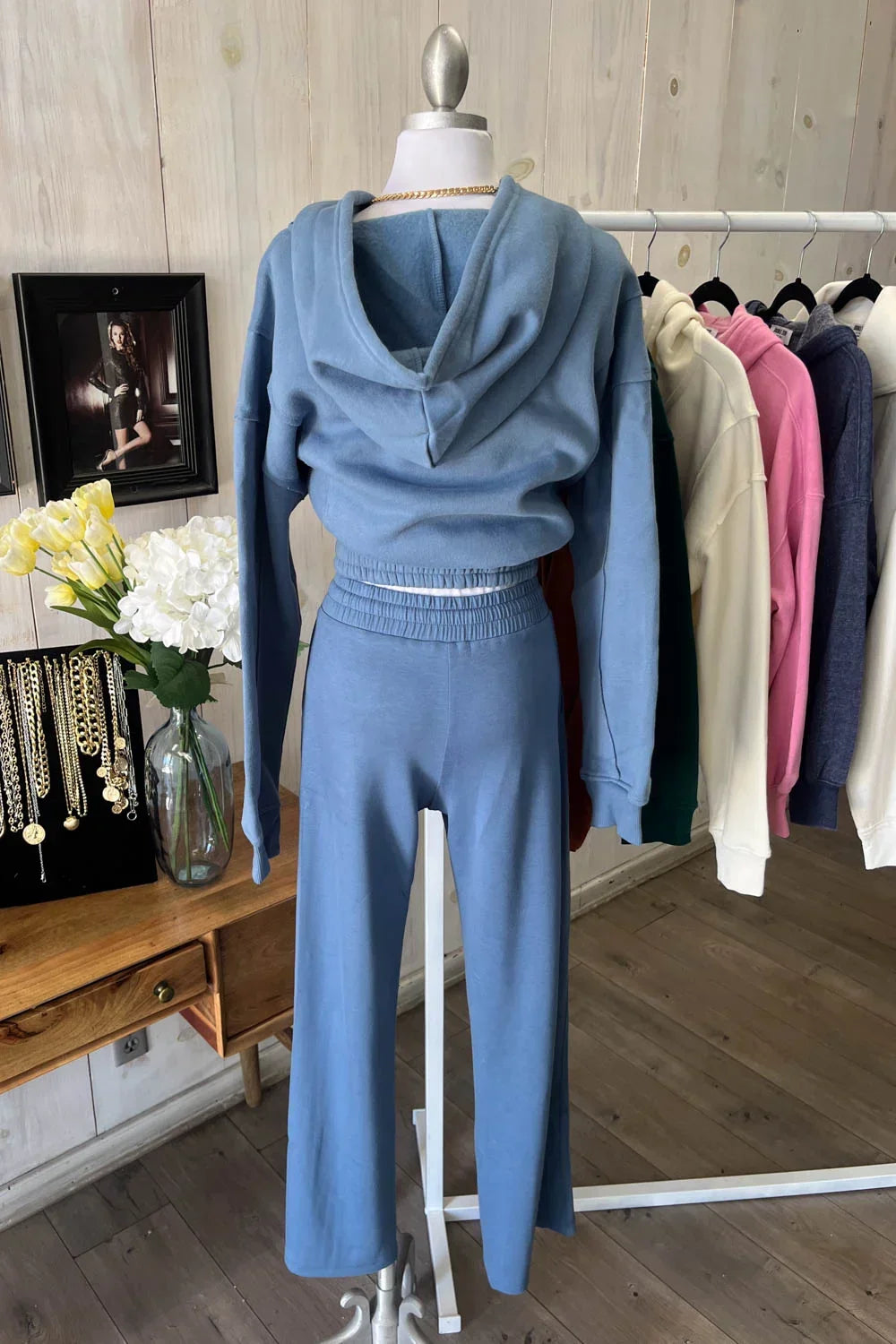 High Waisted Wide Leg Drawstring Comfy Flowy Pants - Tasha Apparel Wholesale