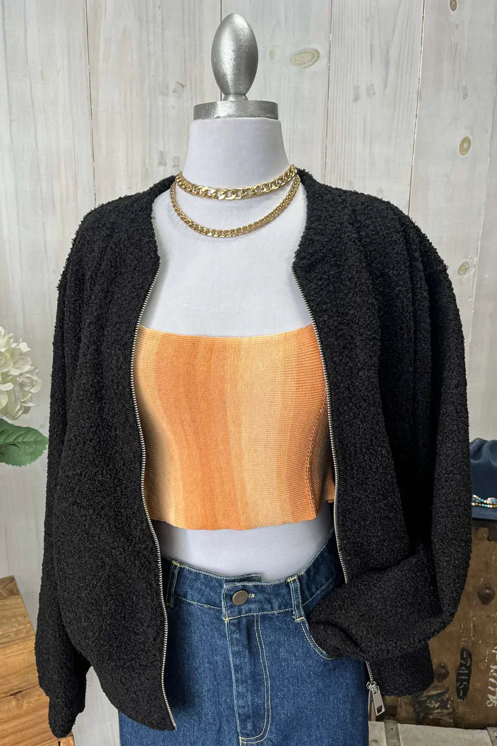 Oversized Cozy Teddy Bear Sherpa Zip Up Boutique Jacket