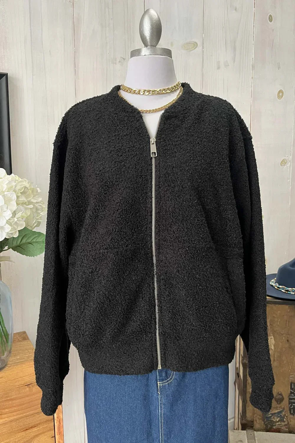 Oversized Cozy Teddy Bear Sherpa Zip Up Boutique Jacket
