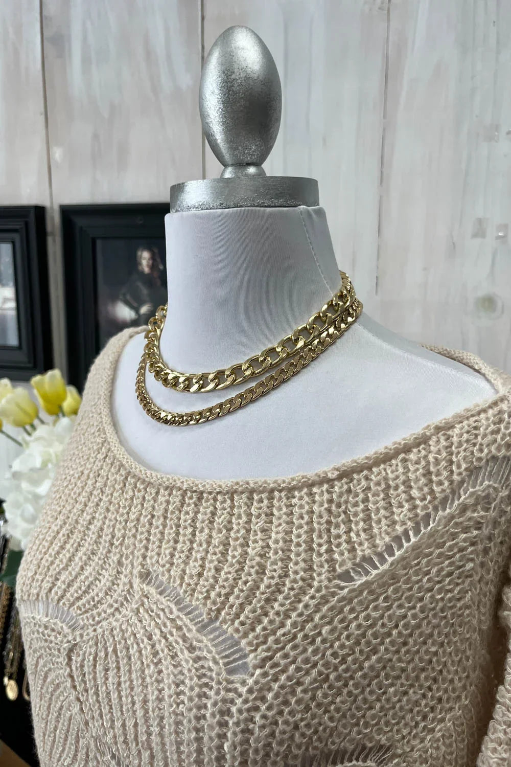 Cable Knit Boat Neck Oversized Pullover Cozy Sweater