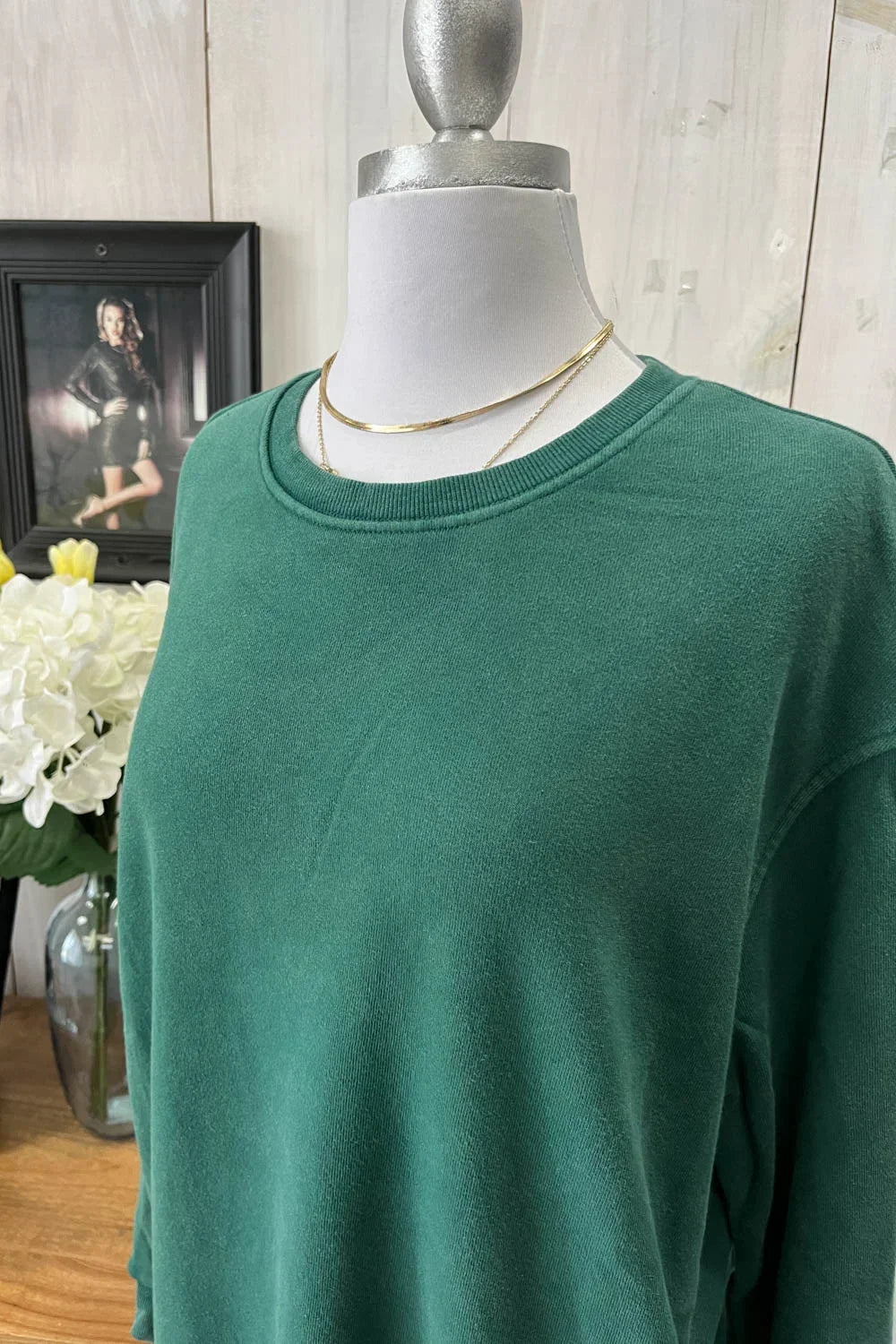 Oversized Long Sleeve Soft Cotton Blend Casual Mini Sweatshirt Dress