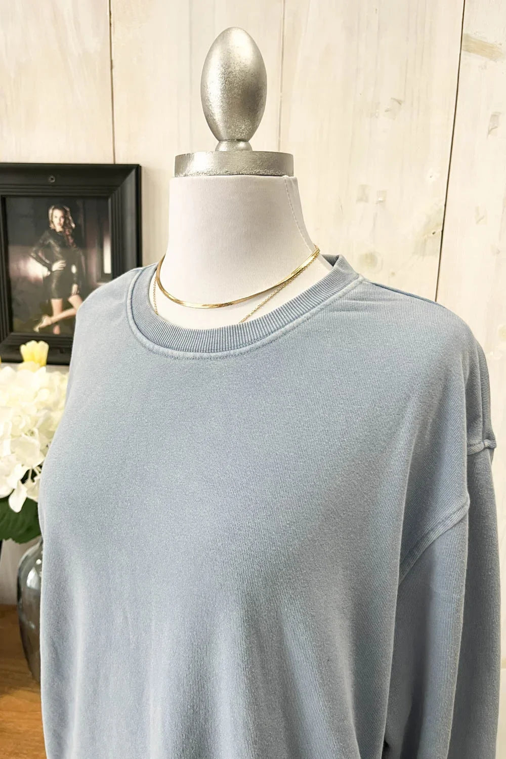 Oversized Long Sleeve Soft Cotton Blend Casual Mini Sweatshirt Dress