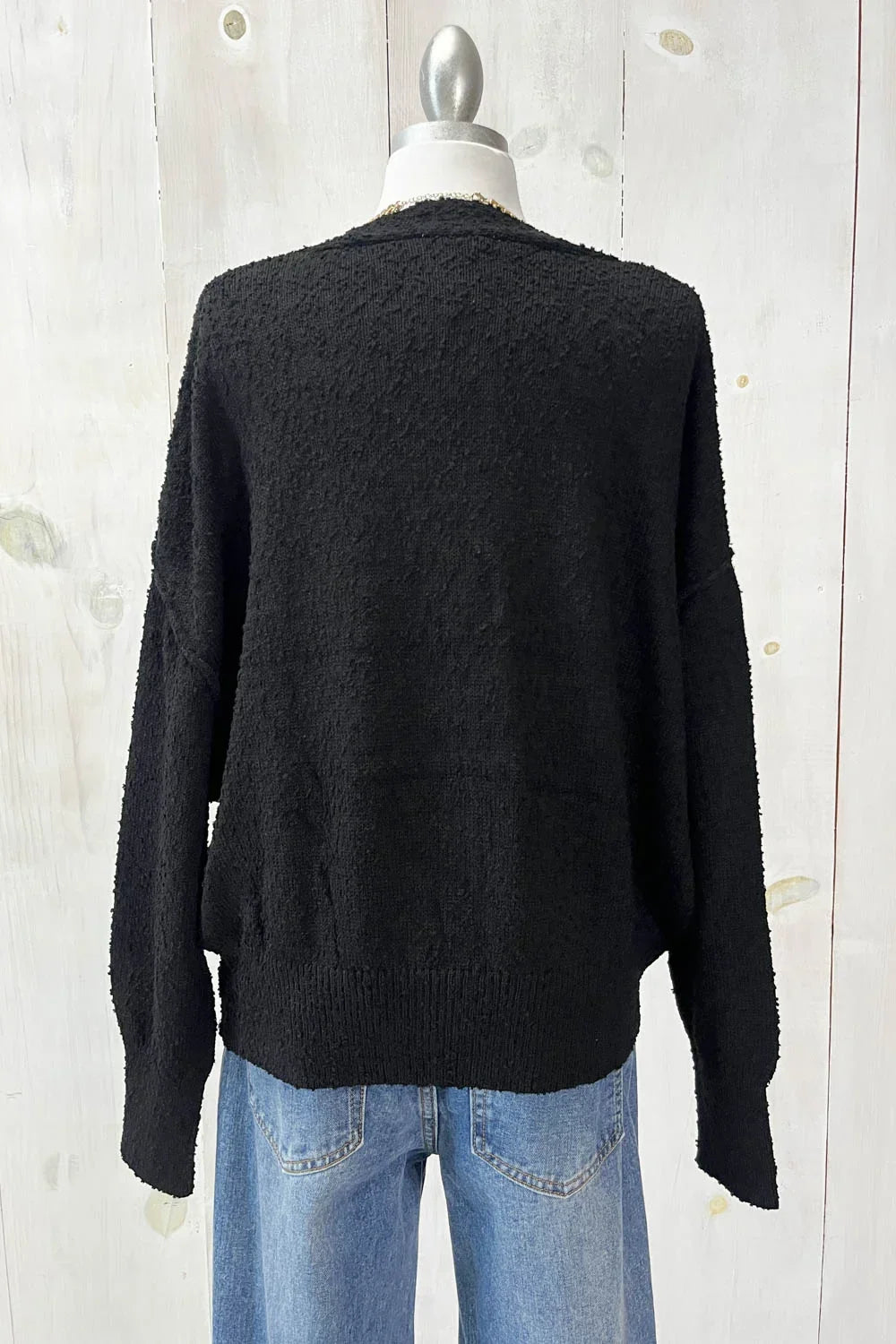 Soft Textured Button Front V-Neck Long Sleeve Cozy Boutique Fashion Cardigan Sweater - Tasha Apparel Wholesale