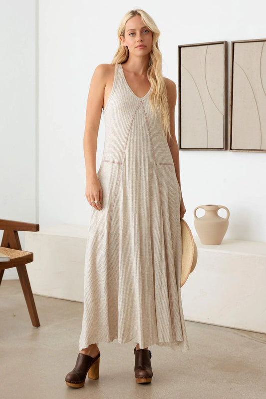 Western Boho Waffle Hip Pocket Maxi Dress - Tasha Apparel Wholesale