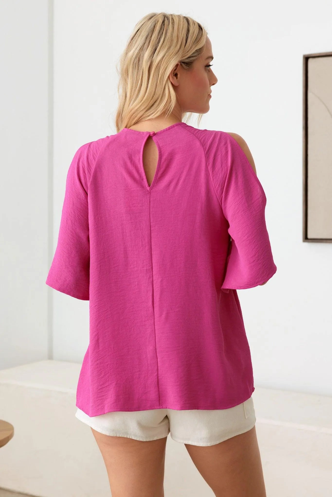 Cold Shoulder Open Back Cold Shoulder Top - Tasha Apparel Wholesale