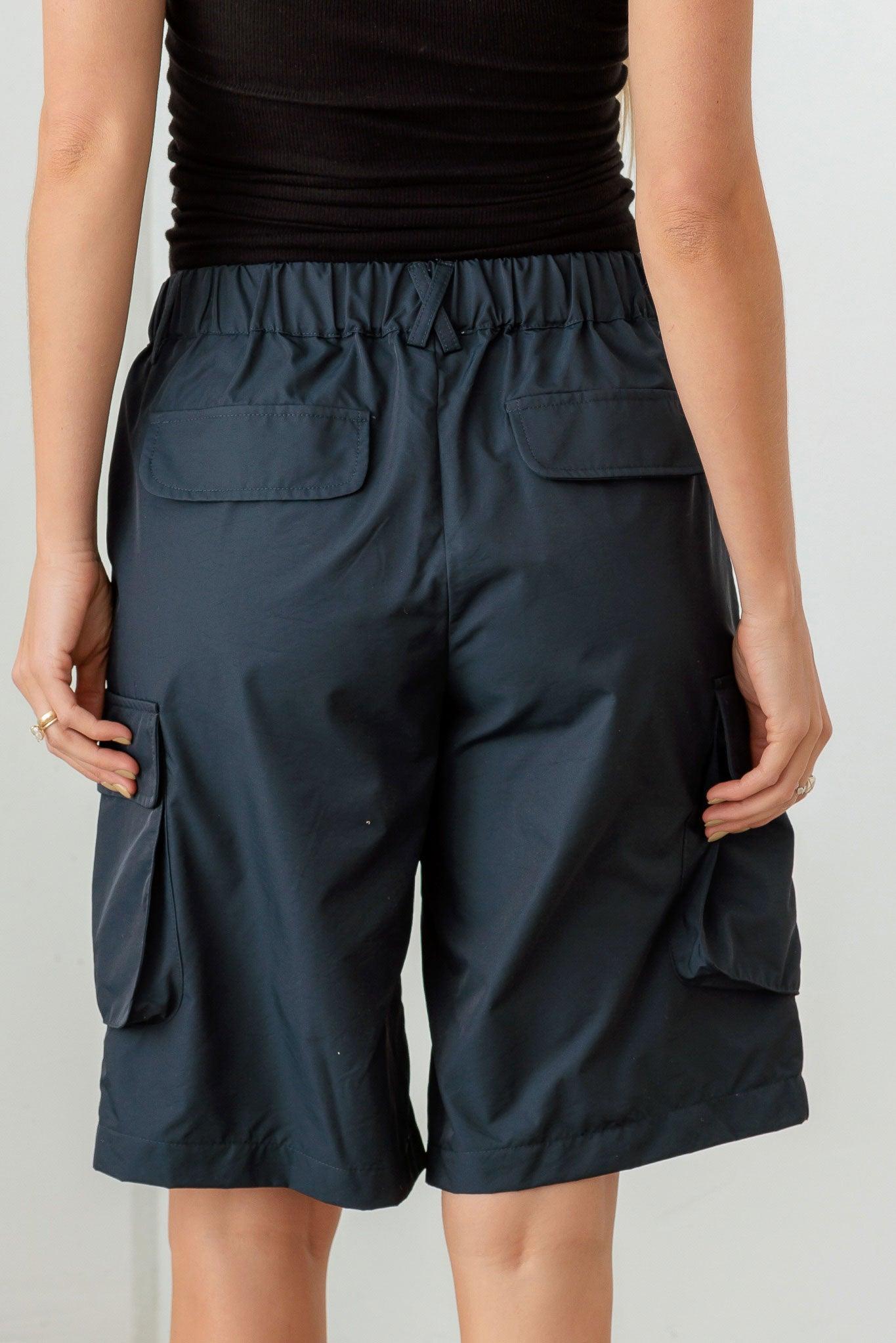 Navy Cargo Bermuda Shorts - Tasha Apparel Wholesale