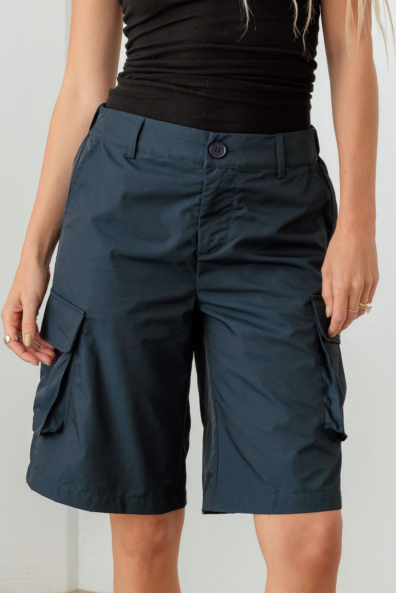 Navy Cargo Bermuda Shorts - Tasha Apparel Wholesale