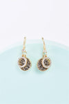 Gold & Black And White Rhinestone Drop Earrings /3 Pieces
