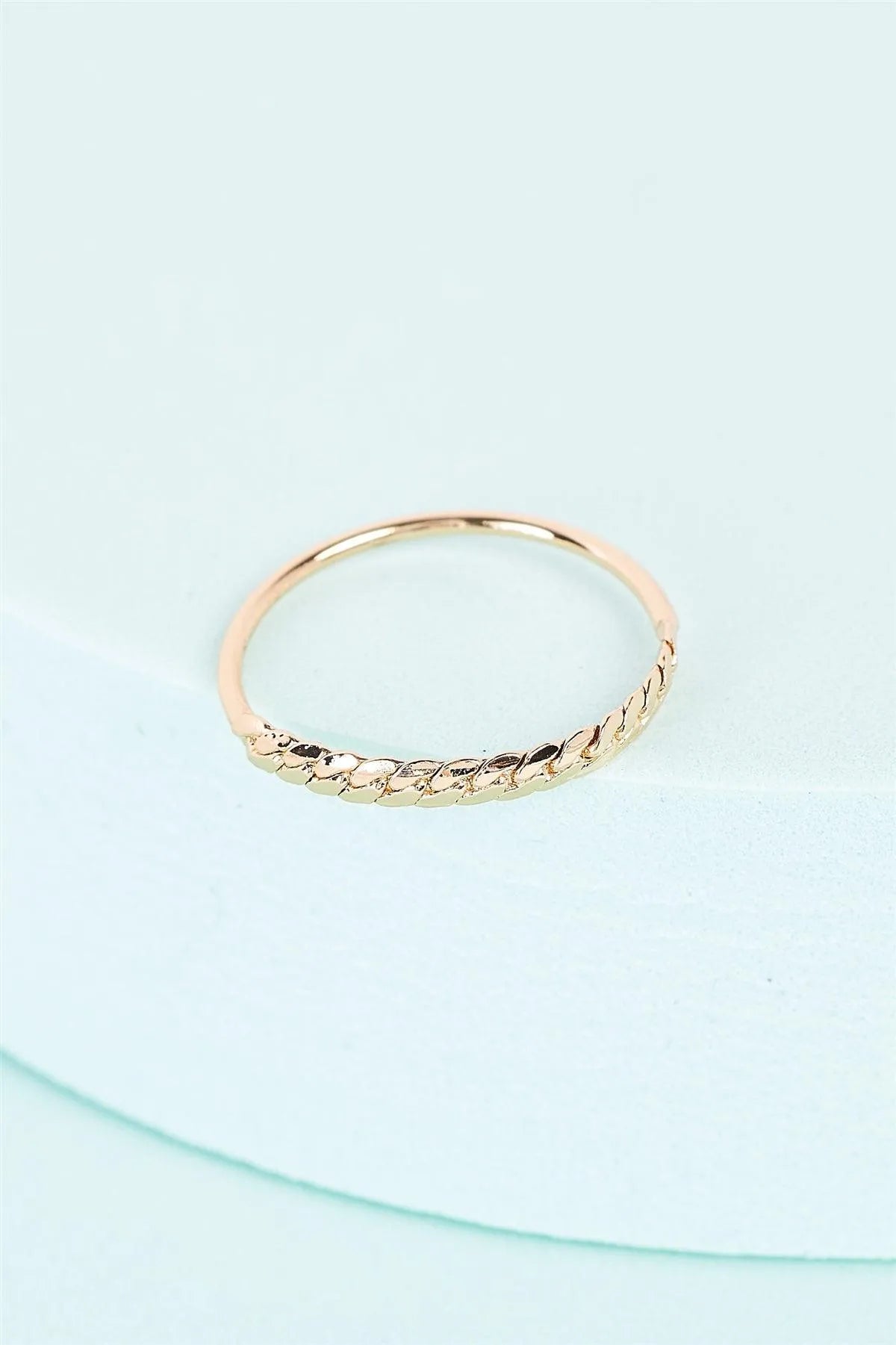 Gold Small Braided Link Trim Ring - Tasha Apparel Wholesale
