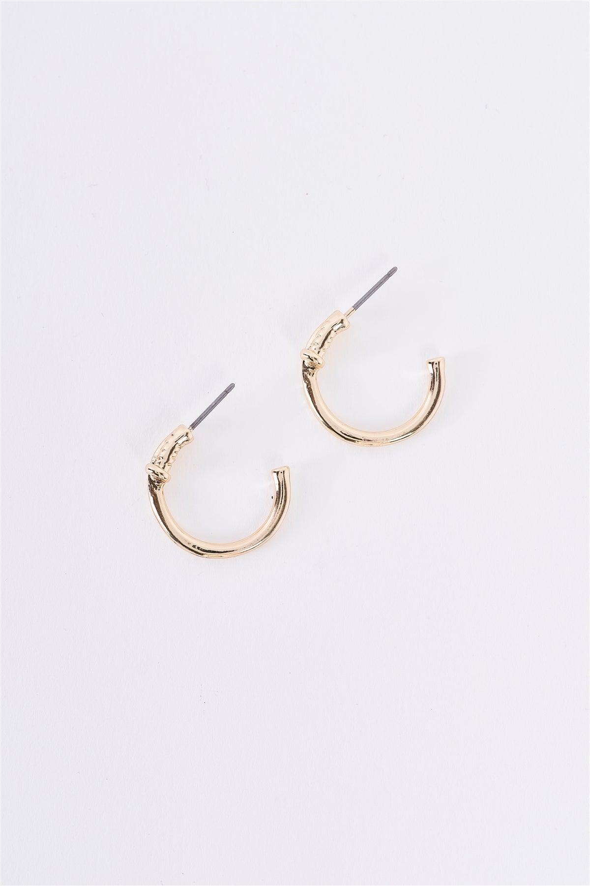 "Gold Nail" Small Hoop Earrings /3 Pairs