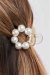 White & Pearl Small Circle Hair Clip - Tasha Apparel Wholesale