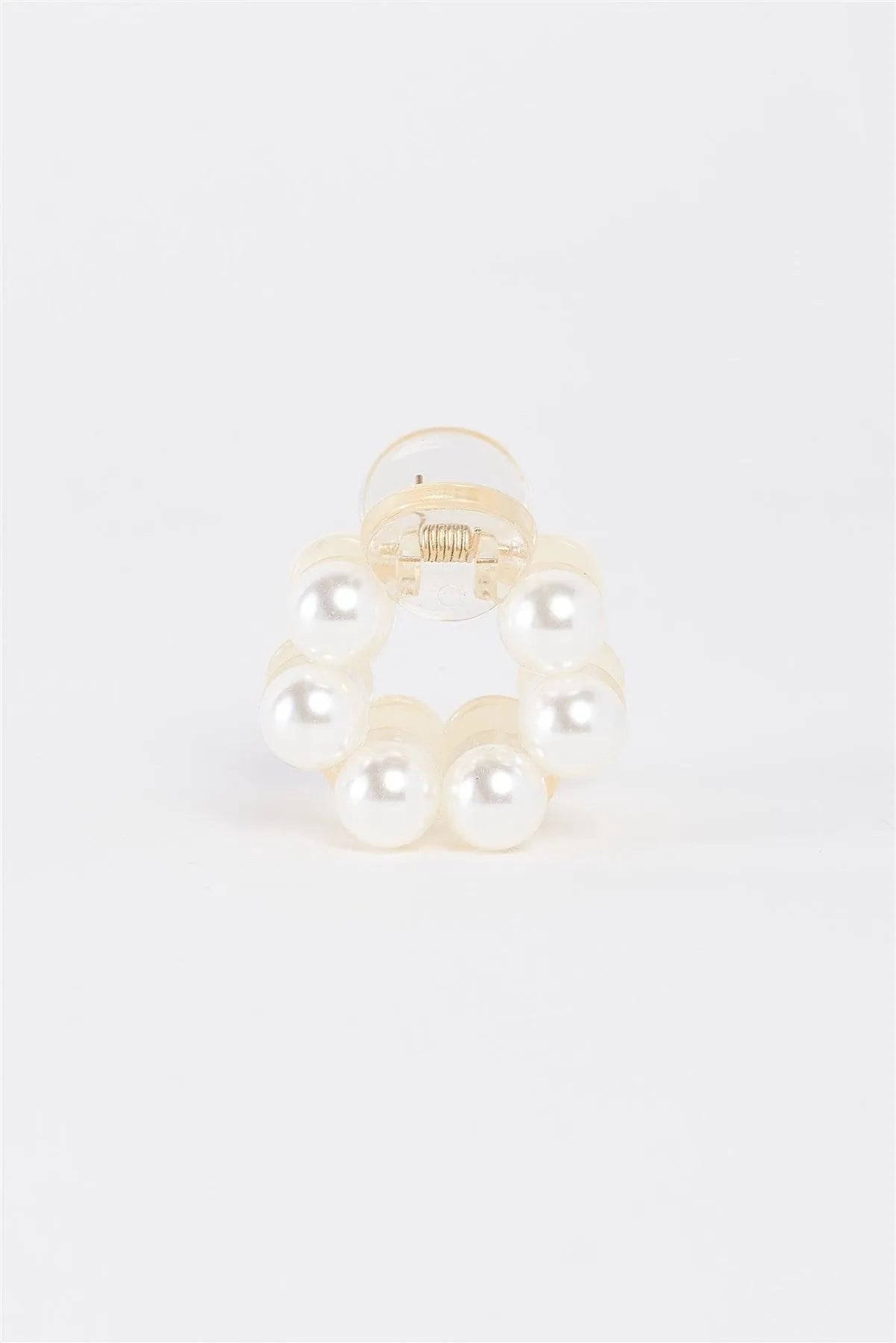 White & Pearl Small Circle Hair Clip - Tasha Apparel Wholesale